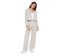 Trendyol Women High Waist Wide Leg Trousers,Rock,40 Stone