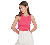 Trendyol Women Loungewear Fitted Basic Crew Neck Knitted Blouse Fuchsia