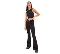 Trendyol Women Loungewear High Waist Flare Leg Trousers Black