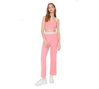 Trendyol Women Loungewear Normal Waist Straight Leg Trousers Pink