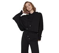 Trendyol Women Loungewear Regular Basic Hood Knit Sweatshirt Black