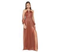 Trendyol Women Maxi Skater Regular Woven Evening Dress Brown