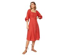 Trendyol Women Midi A-line Regular fit Woven Dress,Cinnamon,36