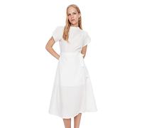 Trendyol Women Midi A-line Regular Woven Dress Ecru