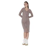 Trendyol Women Midi Bodycon Fitted Knit Dress Beige