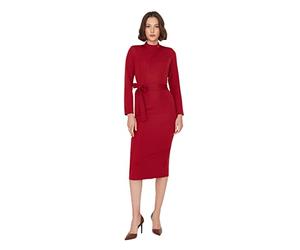 Trendyol Women Midi Bodycon Regular Woven Dress Burgundy