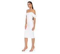 Trendyol Women Midi Bodycone Fitted Woven Dress Ecru
