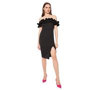 Trendyol Women Midi Bodycone Fitted Woven Dress Schwarz