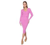 Trendyol Women Midi Bodycone Slim fit Knitwear Dress Pink