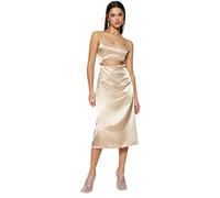 Trendyol Women Midi Shift Regular fit Woven Dress,Bronze,34