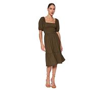 Trendyol Women Midi Skater Regular fit Knit Dress,Khaki,XS