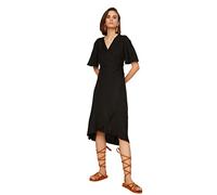 Trendyol Women Midi Wrapover Regular Woven Dress Black