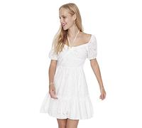 Trendyol Women Mini A-line Regular fit Woven Dress Ecru