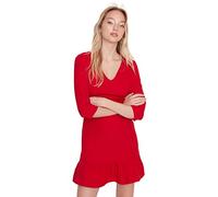 Trendyol Women Mini Ruffle Hem Regular fit Woven Dress Red