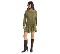 Trendyol Women Mini Ruffle Hem Regular Woven Dress Khaki