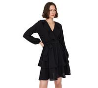 Trendyol Women Mini Ruffle Hem Regular Woven Dress Schwarz