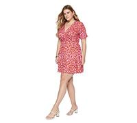 Trendyol Women Mini Skater Fitted Knit Plus Size Dress,Pink,3XL