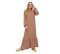 Trendyol Women Modest Maxi A-line Regular Woven Modest Dresses Beige