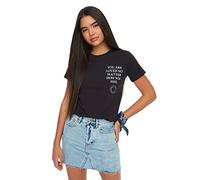 Trendyol Women More Sustainable Regular Basic Crew Neck Knit T-Shirt Black