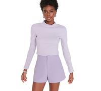 Trendyol Women More Sustainable Regular Basic Standing Collar Knit Blouse Lilac