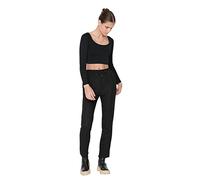 Trendyol Women Normal Waist Straight Leg Tracksuit Bottoms Black