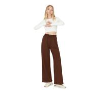 Trendyol Women Normal Waist Wide Leg Wide Leg Tracksuit Bottoms Brown