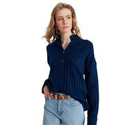 Trendyol Women Oversize Basic High Neck Knitwear Sweater Navy Blue