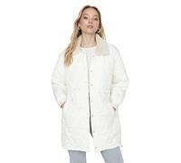 Trendyol Women Oversize Inflatable Lapel Collar Woven Jacket Ecru