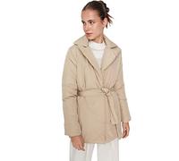 Trendyol Women Oversize Puffer Woven Jacket Beige