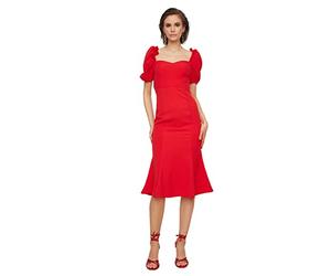 Trendyol Women Party Midi Bodycone Fitted Woven Dress Rot
