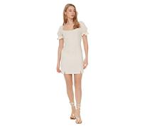 Trendyol Women Petite Mini A-line Regular Woven Dress Ecru