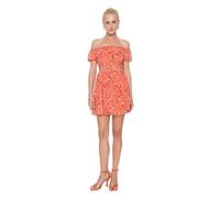 Trendyol Women Petite Mini Skater Regular Woven Dress Orange