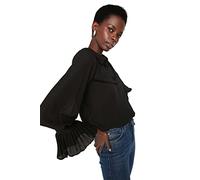 Trendyol Women Petite Regular Standard Shirt Collar Woven Shirt Black