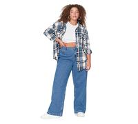Trendyol Women Plus Size High Waist Wide Leg Plus Size Jeans Blue