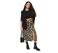 Trendyol Women Plus Size Midi A-line Slit Skirt Woven Plus Size Skirt Black