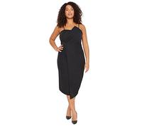 Trendyol Women Plus Size Midi Bodycone Fitted Woven Plus Size Dress Black