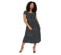 Trendyol Women Plus Size Midi Skater Regular fit Knitted Plus Size Dress Black