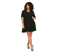 Trendyol Women Plus Size Mini A-line Relaxed fit Woven Plus Size Dress,Black,50