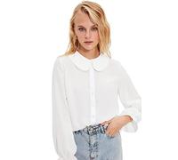 Trendyol Women Plus Size Oversize Basic Shirt Collar Woven Shirt White
