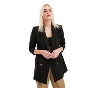 Trendyol Women Plus Size Oversize Double-Breasted Lapel Collar Woven Blazer Black