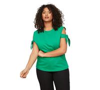 Trendyol Women Plus Size Regular fit Basic Crew Neck Knit Plus Size T-Shirt Green