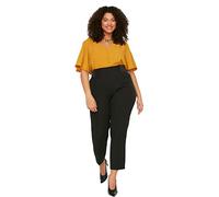Trendyol Women Plus Size Regular Waist Straight Leg Carrot Pants Plus Size Trousers Black