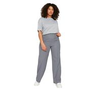 Trendyol Women Plus Size Regular Waist Wide Leg Wide Leg Plus Size Trousers Green