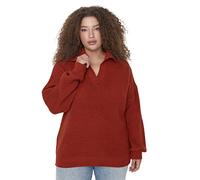 Trendyol Women Plus Size Relaxed fit Basic Polo Neck Knitwear Plus Size Jumper