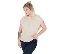 Trendyol Women Plus Size Relaxed Poncho Crew Neck Knitwear Plus Size Sweater Stone