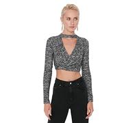 Trendyol Women Regular Basic Choker high Neck Knit Blouse Black