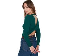 Trendyol Women Regular Basic Choker high Neck Woven Sweater Emerald
