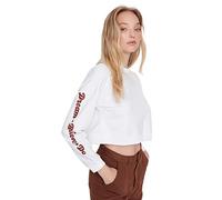 Trendyol Women Regular Basic Crew neck Knit Sweatshirt Ecru