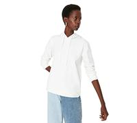 Trendyol Women Regular Basic Hood Knit Sweatshirt Ecru