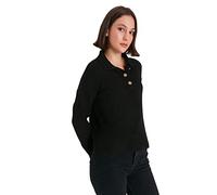 Trendyol Women Regular Basic Polo Neck Knitwear Sweater Black